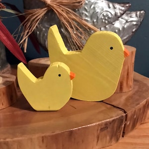 Wooden Chicks, Spring Gift, Shelf Decoration, Spring Decor, Bird Lovers, Woodland Nursery, Easter Decor, Baby Yellow Chickens, Table Display