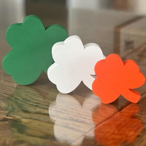 3 Wooden Shamrocks,  St. Patrick's Day Decor, Farmhouse Wood Shamrock, Irish Decor, St. Patty's  Gifts, Irish Theme  Decorations, Clover