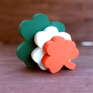 3 Wooden Shamrocks,  St. Patrick's Day Decor, Farmhouse Wood Shamrock, Irish Decor, St. Patty's  Gifts, Irish Theme  Decorations, Clover