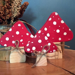 Wooden Mushroom Decor: Woodland Nursery Set