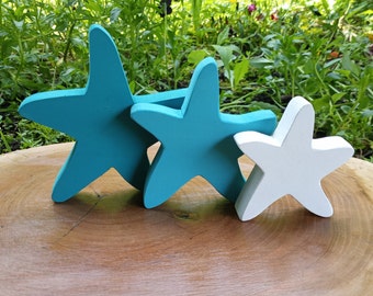 Wooden Starfish Beach Décor, Summer Decor, Tropical Décor, Summer Tiered Tray, Beach House Décor, Beach Nursery, Star Fish