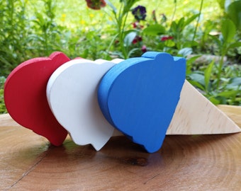 Handmade Patriotic Wooden Ice Cream Cones: 4th of July Decor