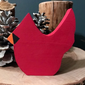 Handmade Wooden Red Cardinal Decor: Rustic Woodland Nursery