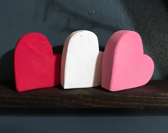 3 Rustic Wooden Hearts, Valentines Day Decor, Farmhouse Wood Heart, Valentines Decor, Valentine Gifts, Valentine Decorations