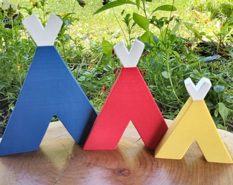 Wooden Teepee, Summer Decor, Camping Tiered Tray, Summer Camp Décor, Cabin Décor, Fishing Nursery Décor, Camping Nursery, Shelf Decor