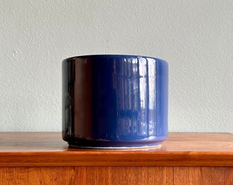 Vintage blue AC-6 Gainey planter / glossy 6" plant or cache pot for indoor use / MCM California pottery