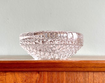 Vintage 1970 Svalbard crystal bowl designed by Willy Johansson / Hadeland Norway glass dish