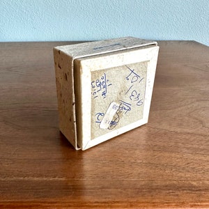 MCM Shigemichi Aomine teak cube candleholders, set of 4 in box / midcentury Japanese wooden block candle holders image 8