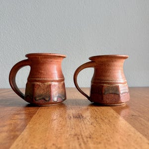 Vintage handmade mugs by Oregon artist Fred Hamann / pair of signed PNW pottery coffee cups
