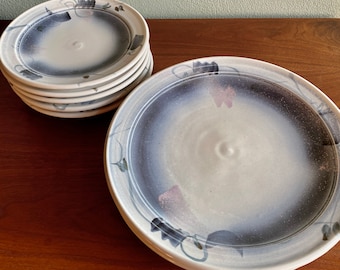 Vintage Craig Martell dinner and luncheon plates / signed PNW studio pottery / boho modern ceramics