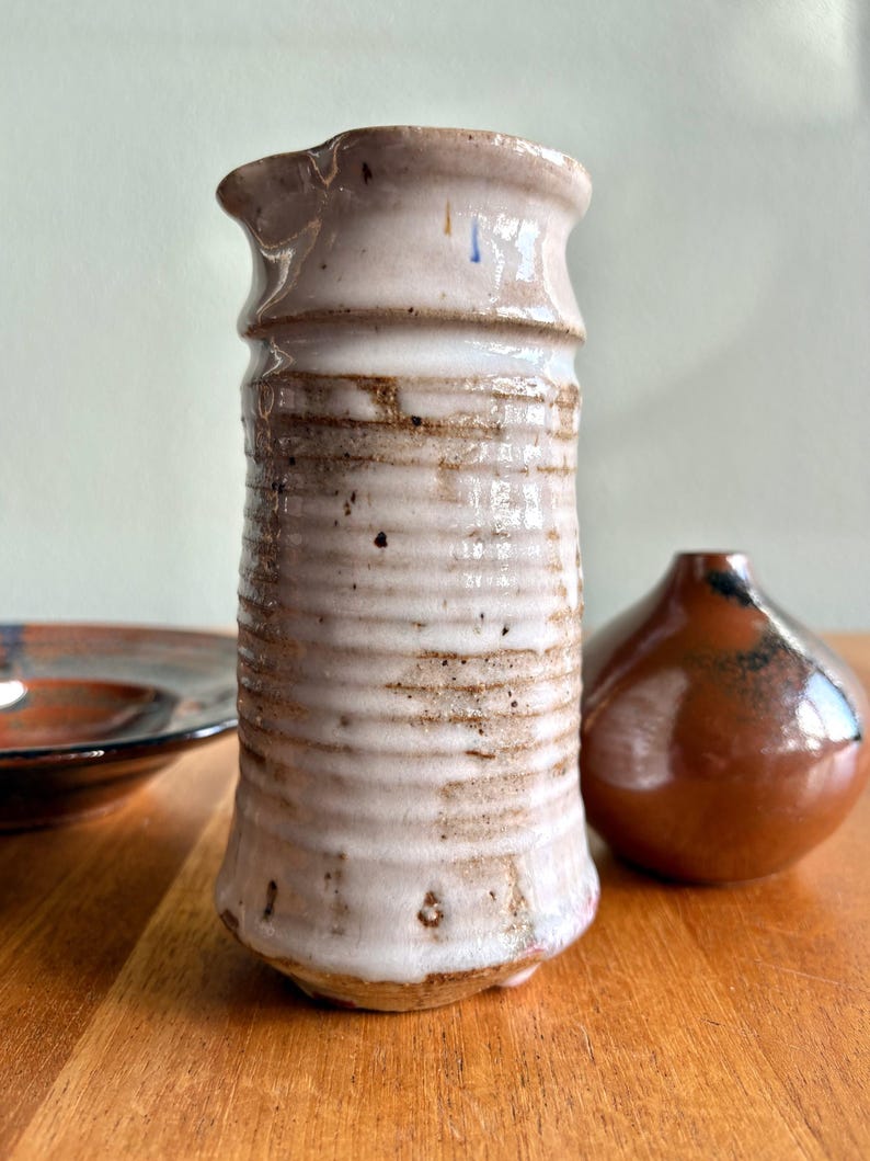 Trio of Studio Pottery Pieces in Earthy Colors - Thumbnail 3