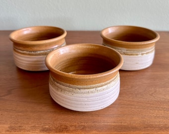 Trio of pottery soup bowls by Oregon artist Mary Lou Zeek / vintage PNW handmade ceramics