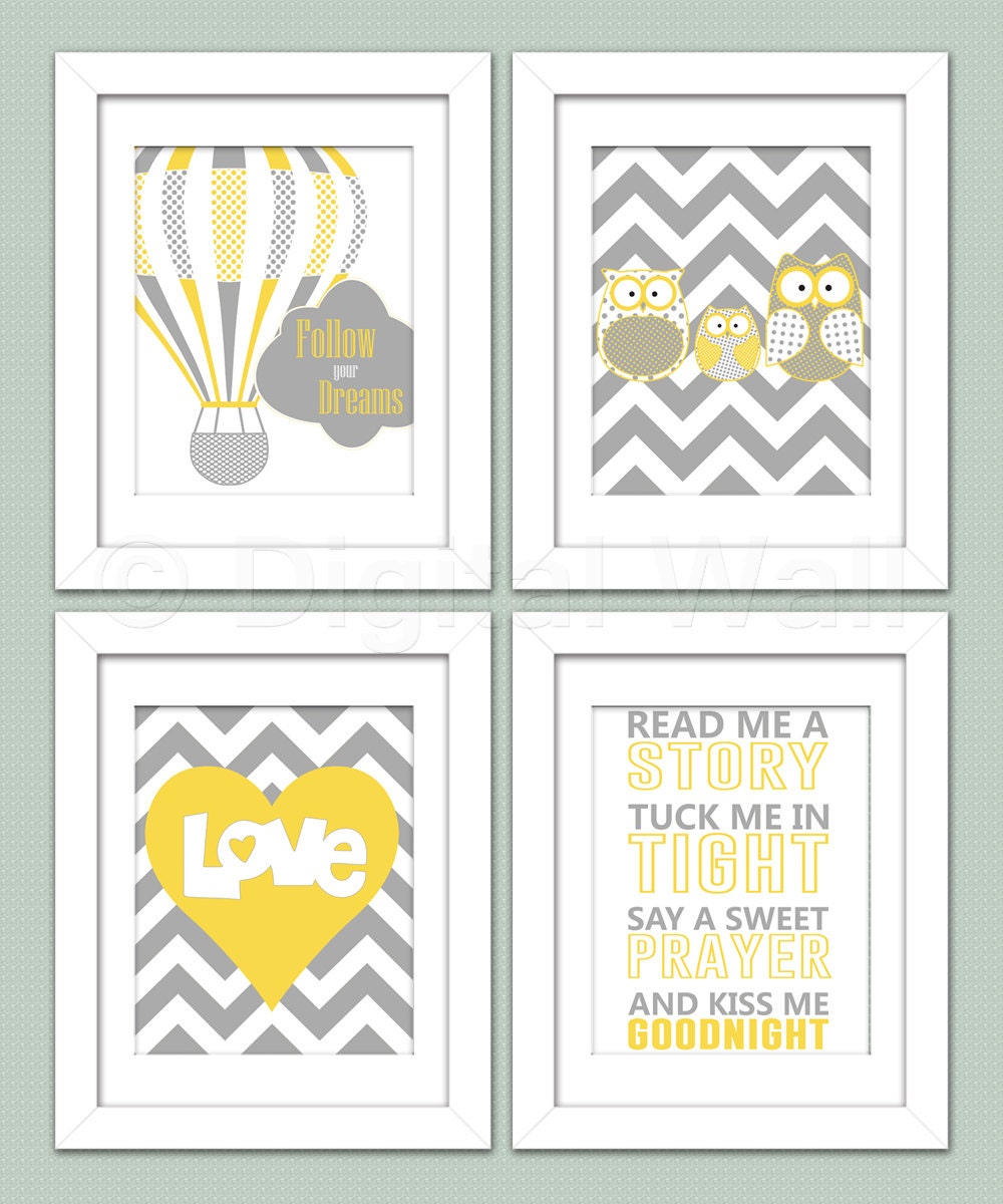 Baby Nursery Room Decoration Set of 4 Children Wall Art Etsy