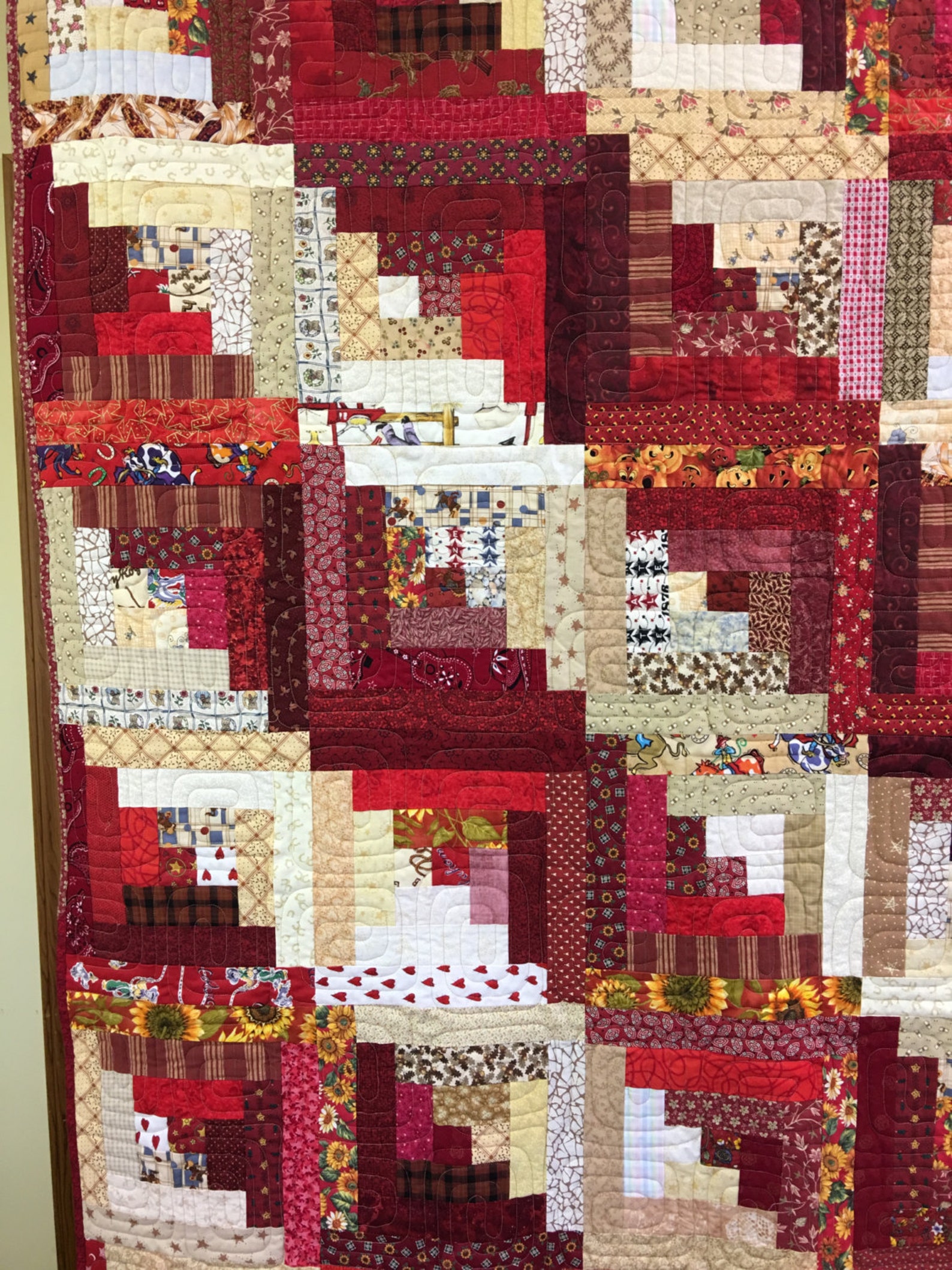 Queen Size Log Cabin Quilt Etsy