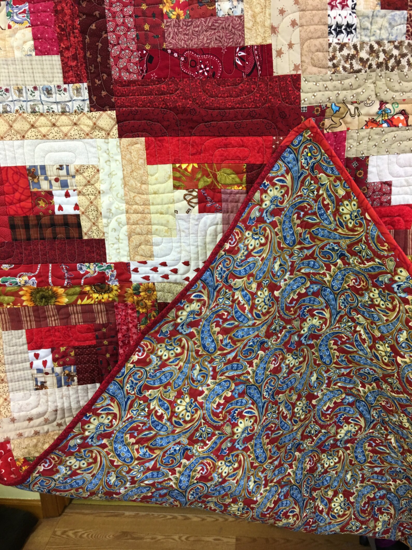 Queen Size Log Cabin Quilt Etsy