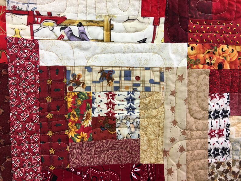 Queen Size Log Cabin Quilt Etsy