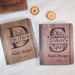 Personalized Wooden Recipe Book Binder: Custom Family Cookbook