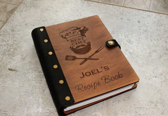 Libro de recetas en blanco personalizado para hombres, regalo de papá,  diario de recetas personalizado de madera, regalo de padre de libro de  cocina, regalo de cocina para marido -  México