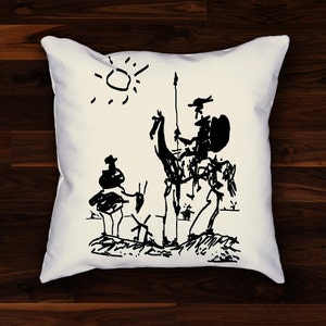 Pablo Picasso Don Quixote Pillow Cover- Leonardo Da Vinci, Van Gogh, Rembrandt Dali, Monet, Cool Gift!