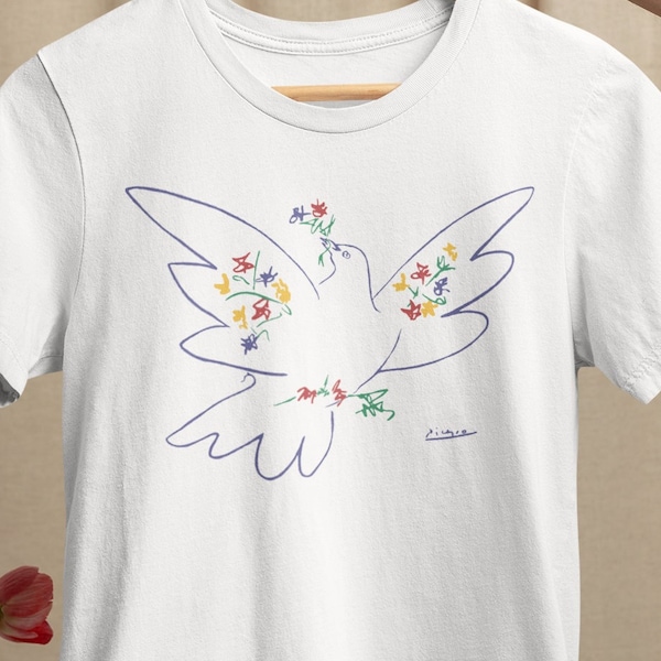 Pablo Picasso Dove of Peace Men/Women T-shirt S-XXL Leonardo Da Vinci, Van Gogh, Rembrandt Dali, Monet,  Cool Gift!