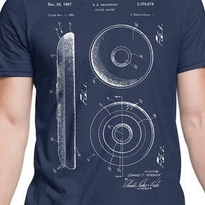 Frisbee Patent T-shirt S-XXL Uomo/Donna, Gioco, Divertimento, Giocattolo, frisbee definitivo, frisbee, Vintage, Cianografia, Fantastico regalo!