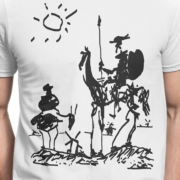 Pablo Picasso Don Quixote Men/Women T-shirt S-XXL Leonardo Da Vinci, Van Gogh, Rembrandt Dali, Monet,  Cool Gift!