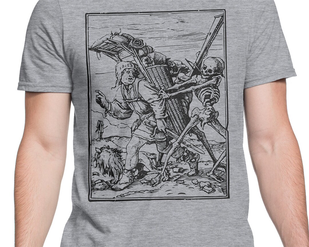 Death Pedlar T-shirt S-XXL Hans Holbein Medieval Engraving
