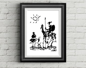 Impresión de Pablo Picasso Don Quijote - Leonardo Da Vinci, Van Gogh, Paul Cezanne, Mondrian, Rembrandt, Dali, Monet, arte de pared, póster, regalo genial.