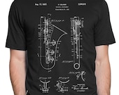 Saxophone Selmer Patent, T-shirt S-XXL Men Women, Coltrane, Classical, Music, Jazz, Blues, Vintage, Blueprint, Cool Gift
