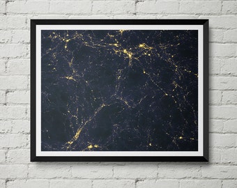 Póster de distribución de luz en el universo: astronomía, física, estrellas, NASA, espacio, planetas, galaxias, decoración del hogar, arte de pared, regalo genial.