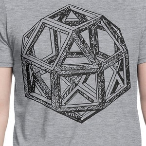 Rhombicuboctahedron Leonardo Da Vinci T-shirt S-XXL Freemasons, Illuminati, Secret Society, Engineering, Conspiracy, Cool