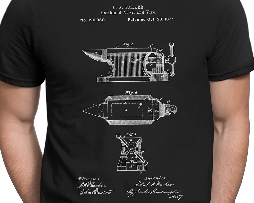 Anvil 1877 Patent T-shirt S-XXL, Blacksmith, Craft, Crafts, Tools