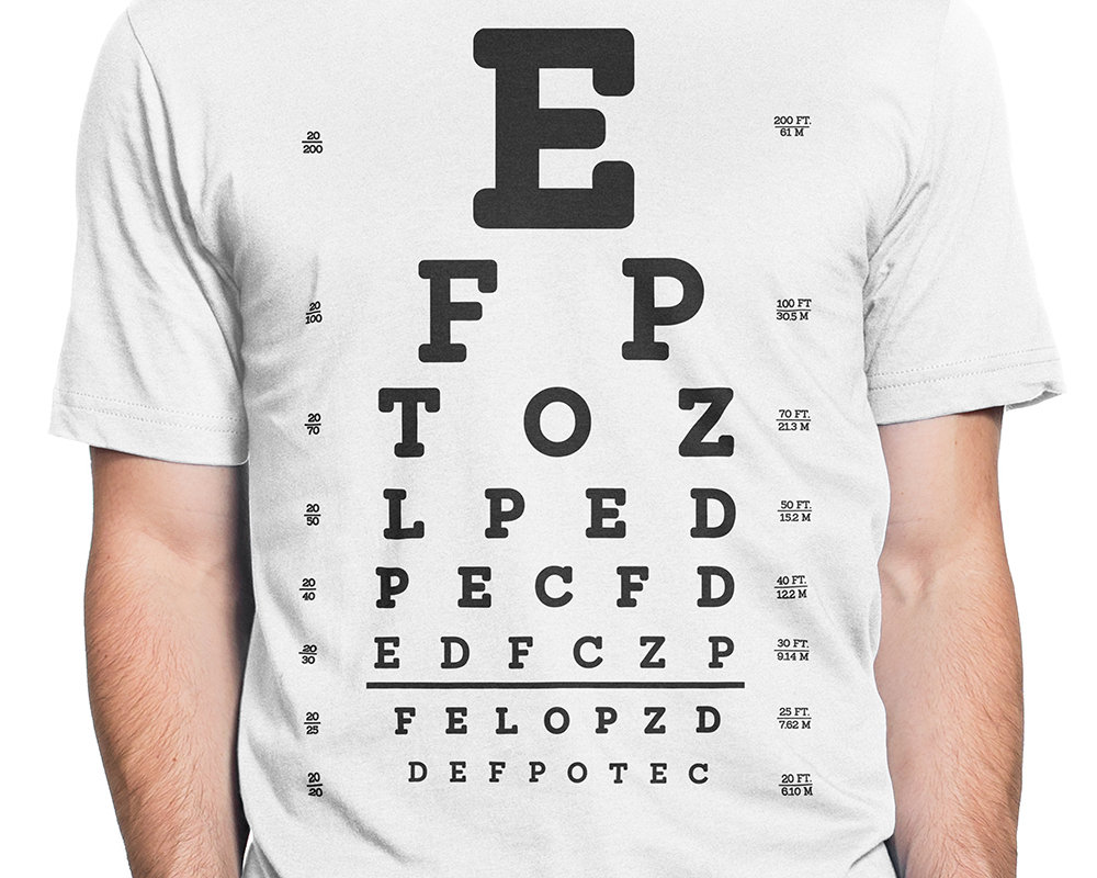 Eye Test Chart Men/women T-shirt S-XXL, Funny, Optometrist