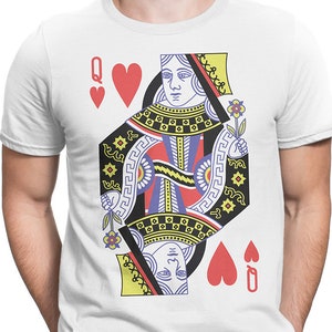 Rainha dos corações masculino/feminino camiseta S-XXL, engraçado, cartas de jogo, jogos de azar, pôquer, black jack, magia, presente legal!