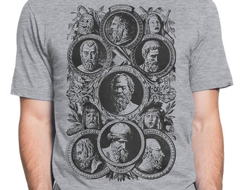 Greek Philosophers T-shirt S-XXL Herodotus, Sophocles, Socrates, Euripidis, Plato, Aristophanes, Aeschilos Cool Gift