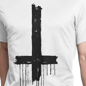 Antichrist Cross B T-shirt S-XXL Baphomet, Necronomicon, Freemasons, Pentagram, Evil, Good, Satanic, Occult , Music, Cool