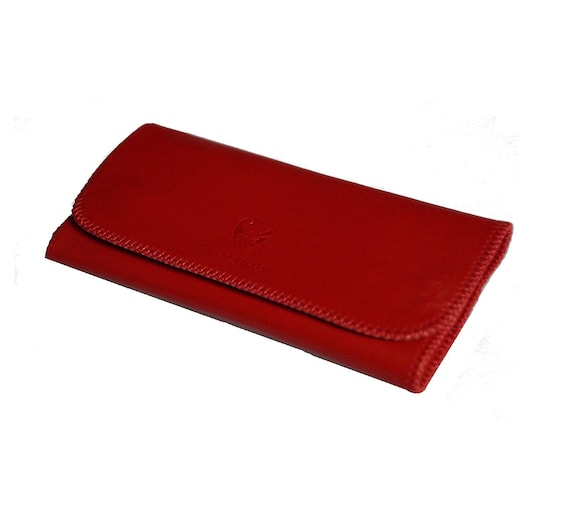 red tobacco pouch Handmade Leather Tobacco Pouch 