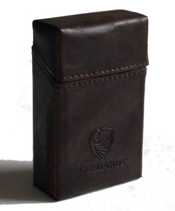 germanus tobacco pouch Black Leather 165 x 175 x 10 mm (empty) Our tobacco bags are German tobacco cases of the highest quality by hand GERMANUS Calbrunus - Tobacco Pouch
