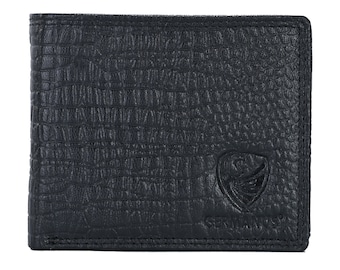 GERMANUS Handmade wallet made of leather in a crocodile look