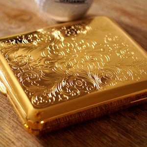 Gold-plated cigarette case with real gold, completely made in Germany in our factory