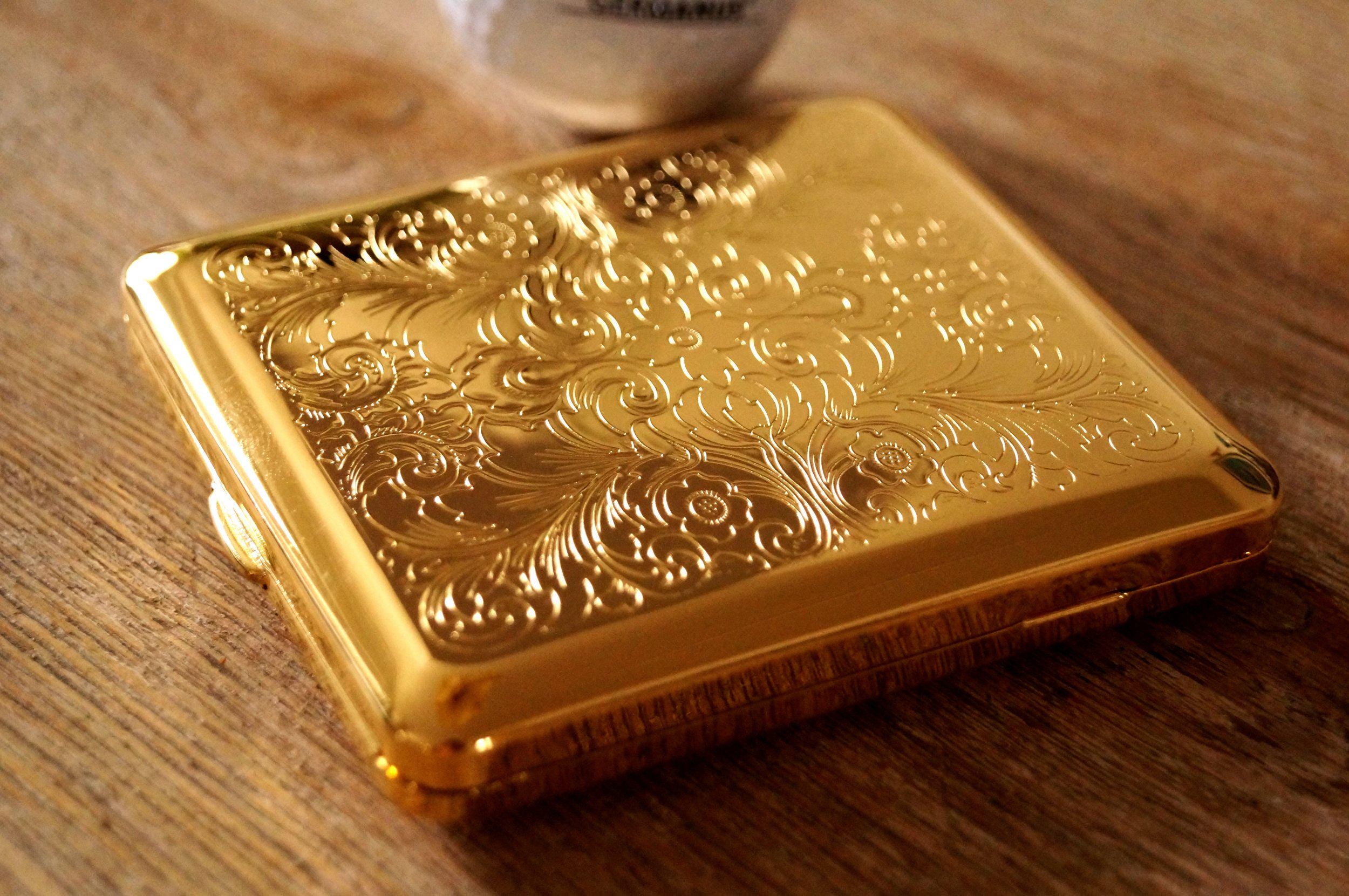 gold cigarette case value Gold-plated Cigarette Case With Real Gold, Completely Made in Germany in  Our Factory