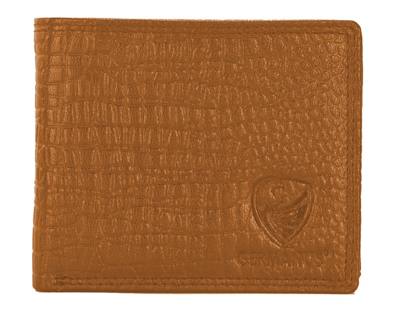 GERMANUS Handgefertigte Geldbörse aus Leder in Croco Optik Bild 2