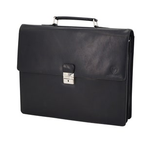 Serviette en cuir faite main « Gabriel » par GERMANUS comme sac d'affaires et sac pour ordinateur portable