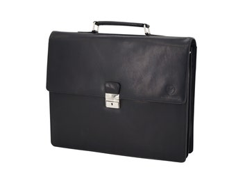 Handmade leather briefcase "Gabriel" from GERMANUS as a business bag and notebook bag