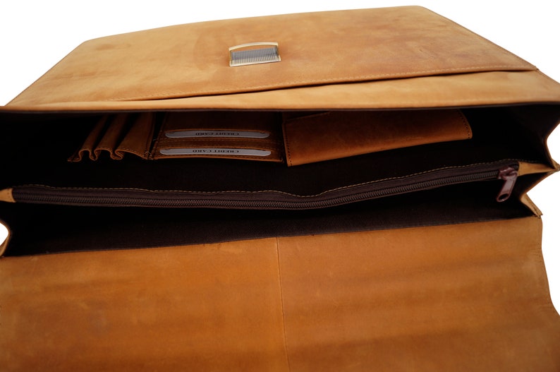 Handgefertigte Aktentasche Gabriel aus Leder von GERMANUS als Businesstasche und Notebooktasche Bild 9