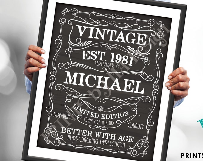 Editable Vintage Birthday Sign, Better with Age Liquor Themed Party, Custom PRINTABLE Chalkboard Style 8x10/16x20" <Edit Yourself w/Corjl>