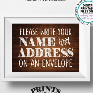 Adressieren Sie ein Umschlagschild, machen Sie sich zum Adressaten, PRINTABLE 12 x 7 Zoll Schild im rustikalen Holzstil <ID>