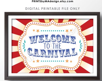 Welcome to the Carnival Sign, Carnival Theme Party, PRINTABLE 24x36” Carnival Welcome Sign <ID>