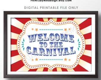 Welcome to the Carnival Sign, Carnival Theme Party, Festival Welcome Sign, Birthday Party, PRINTABLE 24x36” Carnival Welcome Sign <ID>
