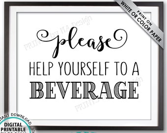 Drankstationbordje, Neem gerust een drankje, printbaar 8x10 inch drankbordje <ID>